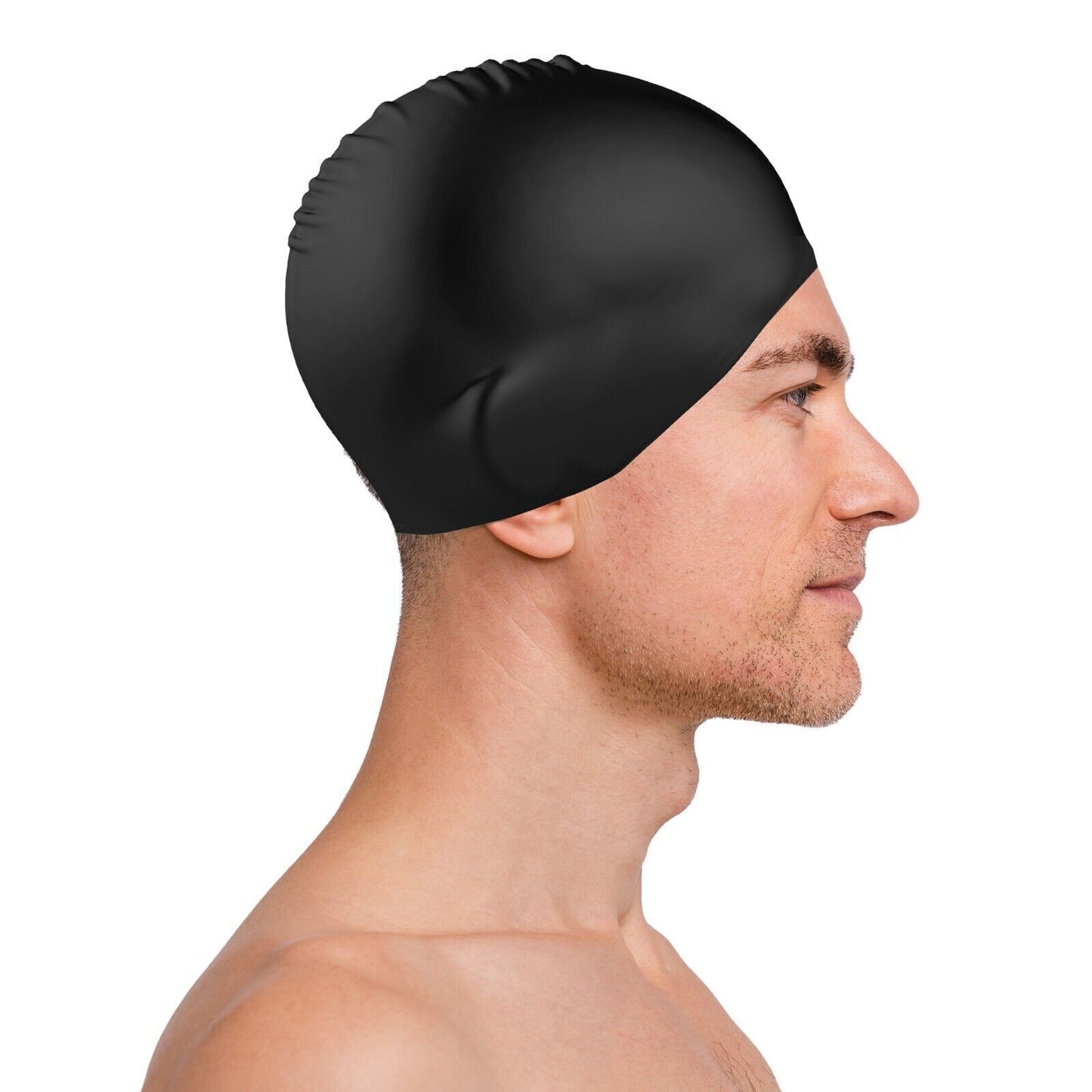 Black Swimming Cap Adult | Women/Mens Pool Swimming Cap Waterproof Silicone