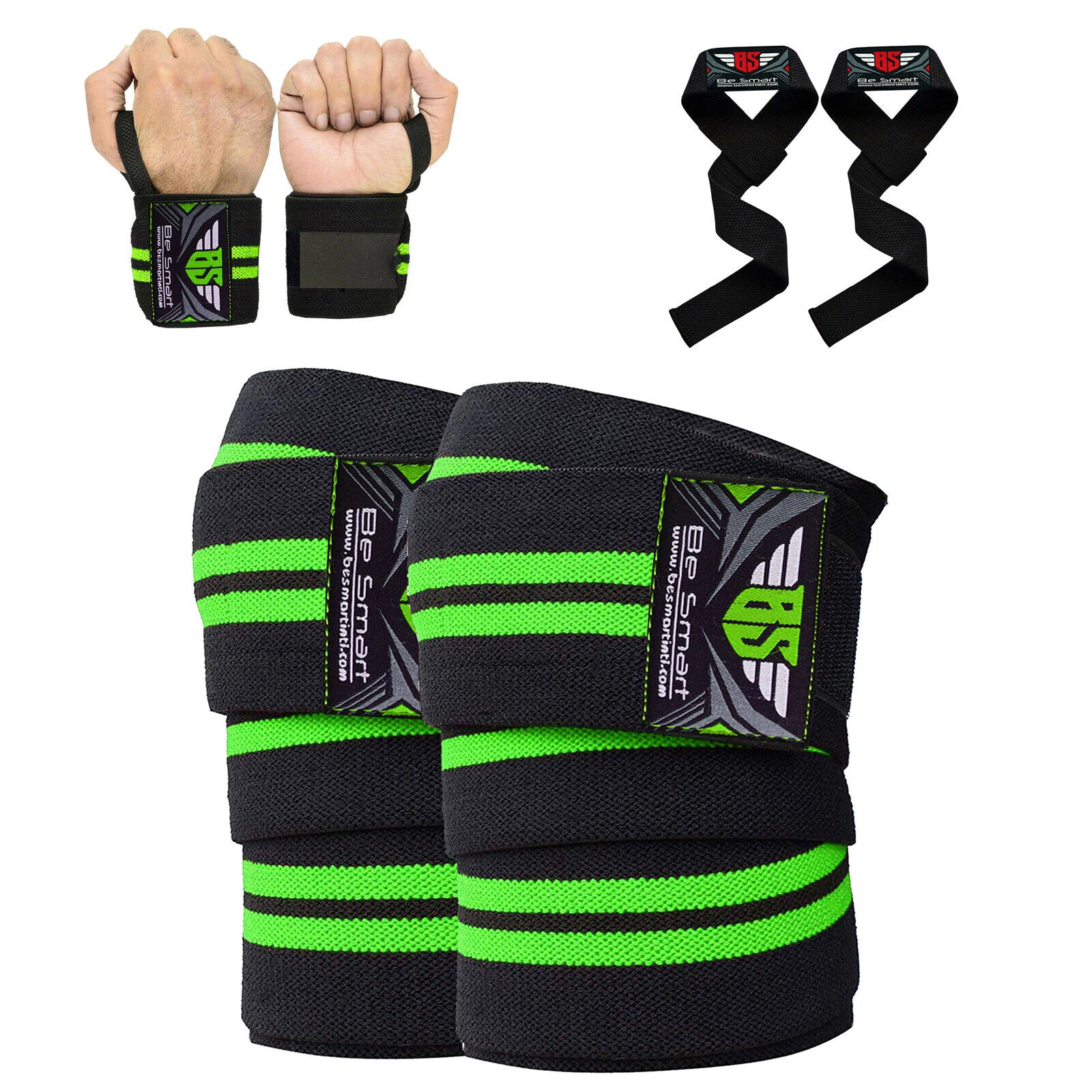 Knee/Wrist Wraps Gym Training Weight Lifting Body Building Leg Support Wrist Straps R