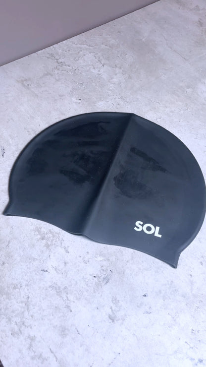 Black Swimming Cap Adult | Women/Mens Pool Swimming Cap Waterproof Silicone