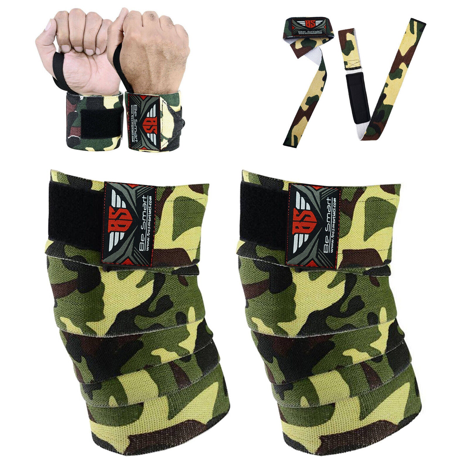 Knee/Wrist Wraps Gym Training Weight Lifting Body Building Leg Support Wrist Straps R