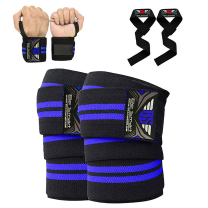 Knee/Wrist Wraps Gym Training Weight Lifting Body Building Leg Support Wrist Straps R