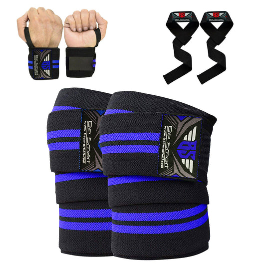Knee/Wrist Wraps Gym Training Weight Lifting Body Building Leg Support Wrist Straps R