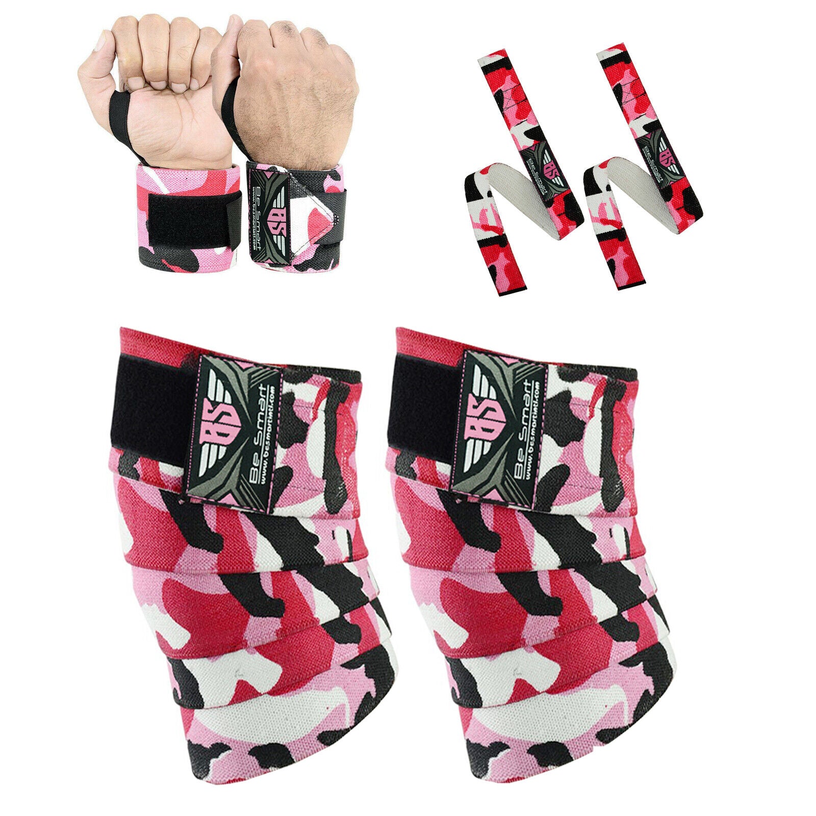 Knee/Wrist Wraps Gym Training Weight Lifting Body Building Leg Support Wrist Straps R