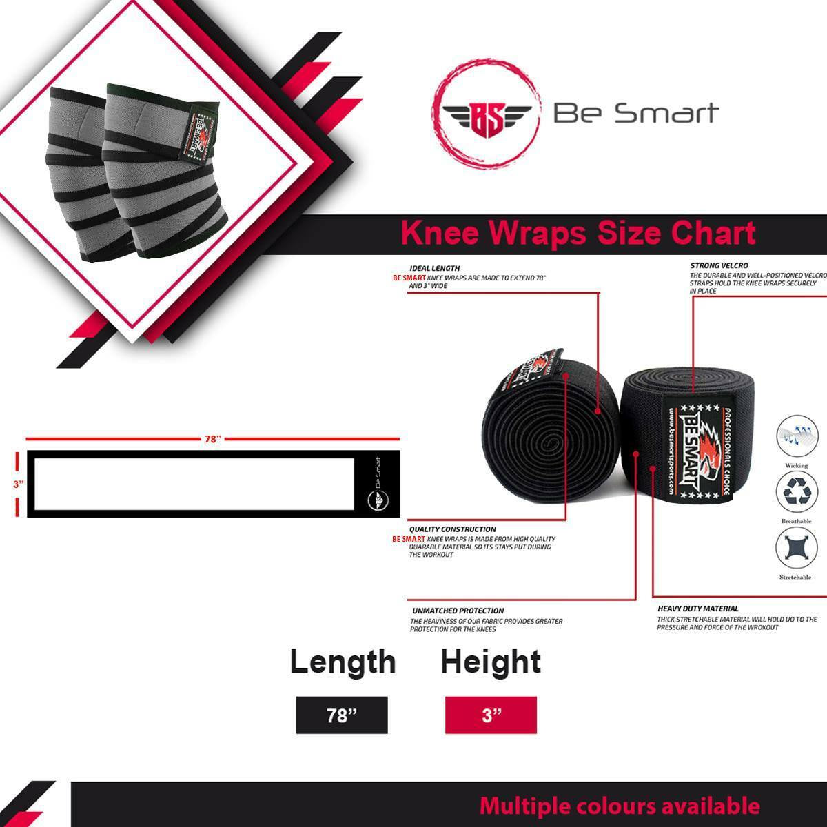 Knee/Wrist Wraps Gym Training Weight Lifting Body Building Leg Support Wrist Straps R