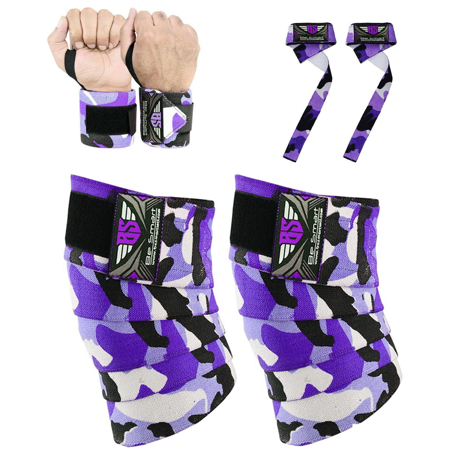 Knee/Wrist Wraps Gym Training Weight Lifting Body Building Leg Support Wrist Straps R